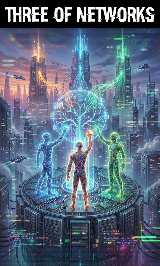 Three of Networks — Chaos Tarot Card