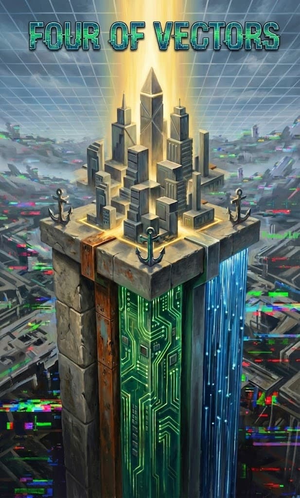 Four of Vectors — Chaos Tarot Card