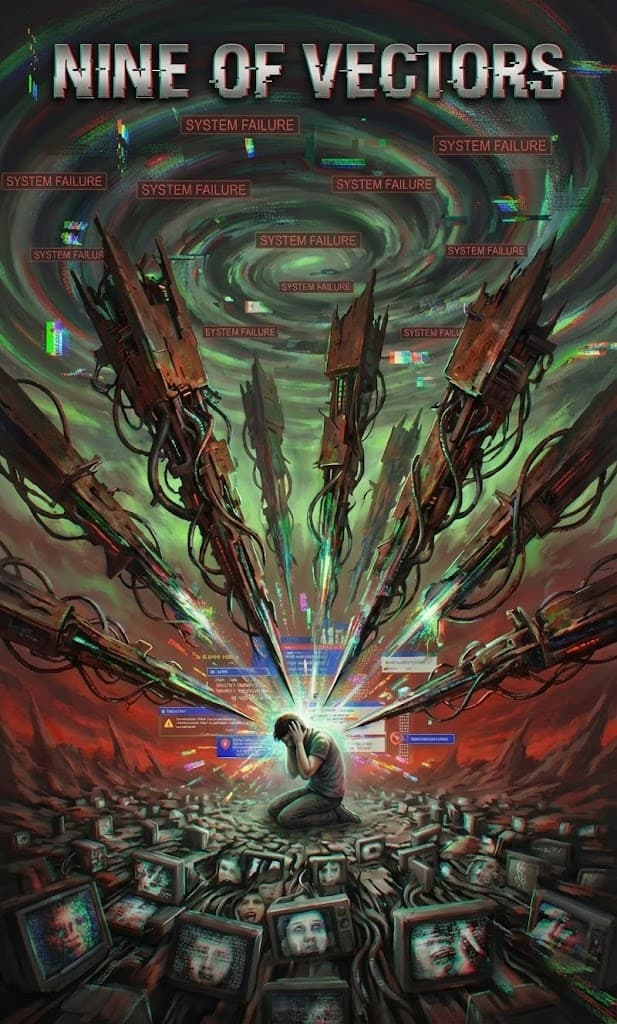 Nine of Vectors — Chaos Tarot Card