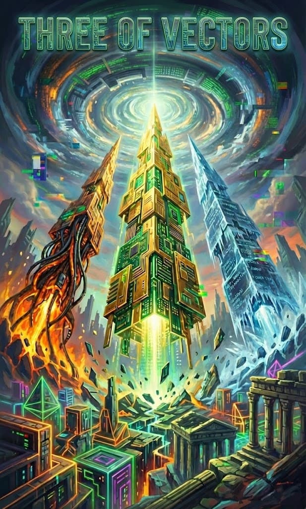 Three of Vectors — Chaos Tarot Card